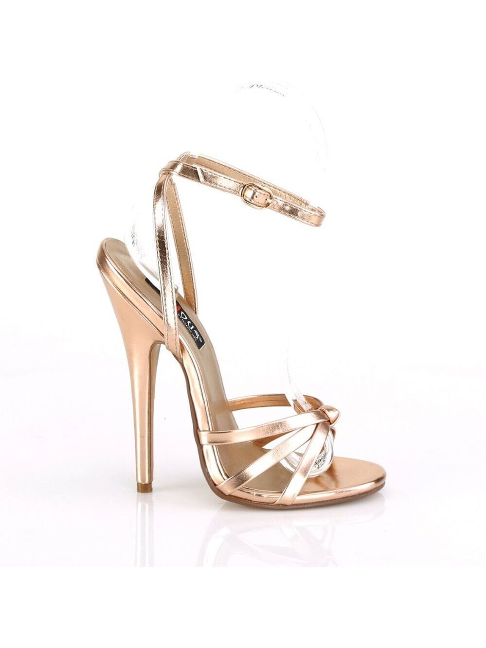 Domina 108 Rose Gold 6" Heel Sandals Ankle Wrap Strap Shoes New In Box Devious